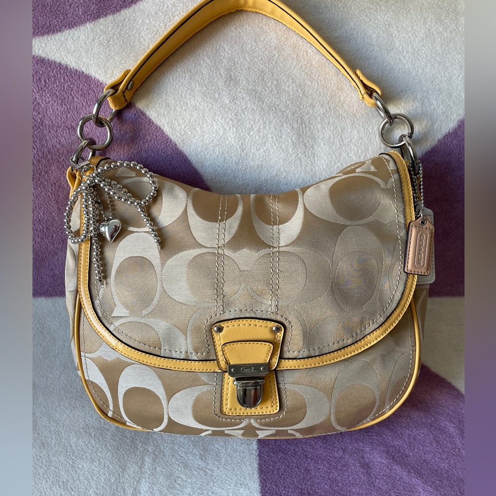 Coach Signature Monogram Flap Bag